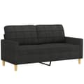 Miniatyrbillede 4 af 6: vidaXL sofasæt 2 dele med hynder stof sort