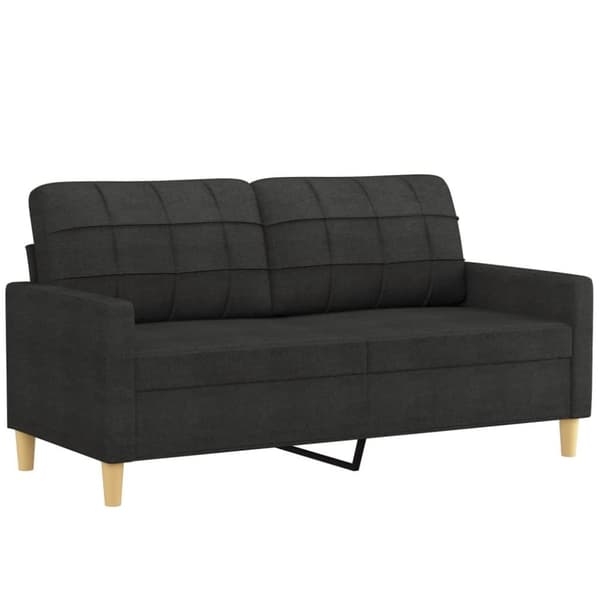 vidaXL sofasæt 2 dele med hynder stof sort