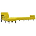 Miniatyrbillede 3 af 11: vidaXL L-formet sovesofa 260x140x70 cm velour gul