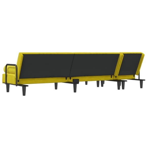 vidaXL L-formet sovesofa 260x140x70 cm velour gul