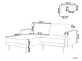 Miniatyrbilde 3 av 11: Hjørnesofa Beige Polyester 192 x 155 cm 2-seter Høyrevendt Seksjonssofa Metallben Vevd stoff Minimalistisk Moderne