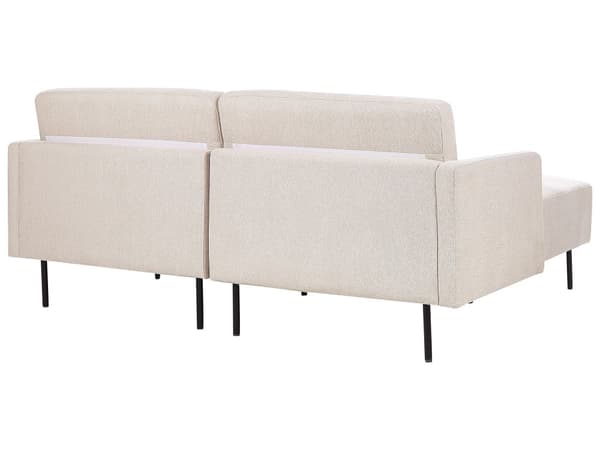 Hjørnesofa Beige Polyester 192 x 155 cm 2-seter Høyrevendt Seksjonssofa Metallben Vevd stoff Minimalistisk Moderne