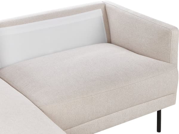 Hjørnesofa Beige Polyester 192 x 155 cm 2-seter Høyrevendt Seksjonssofa Metallben Vevd stoff Minimalistisk Moderne
