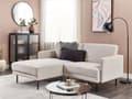 Miniatyrbilde 2 av 11: Hjørnesofa Beige Polyester 192 x 155 cm 2-seter Høyrevendt Seksjonssofa Metallben Vevd stoff Minimalistisk Moderne