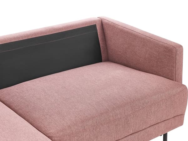 Hjørnesofa Rosa Polyester 192 x 155 cm 2-seter Høyrevendt Seksjonssofa Metallben Vevd stoff Minimalistisk Moderne