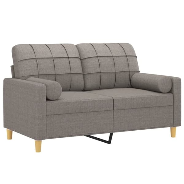 vidaXL 2-personers sofa med pyntepuder 120 cm stof gråbrun