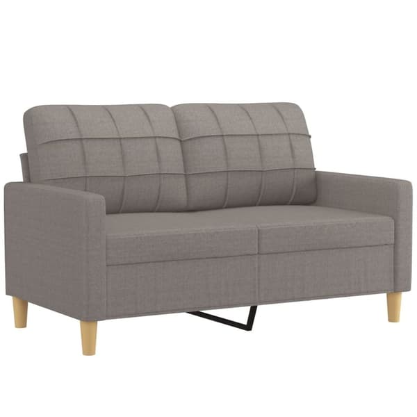 vidaXL 2-personers sofa med pyntepuder 120 cm stof gråbrun