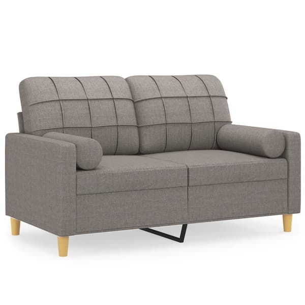 vidaXL 2-personers sofa med pyntepuder 120 cm stof gråbrun