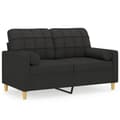 Miniatyrbillede 1 af 8: vidaXL 2-personers sofa med pyntepuder 120 cm stof sort
