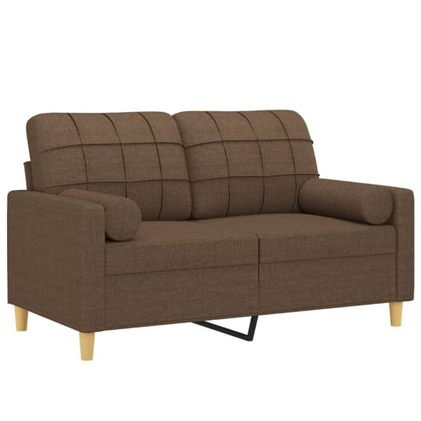 vidaXL 2-personers sofa med pyntepuder 120 cm stof brun