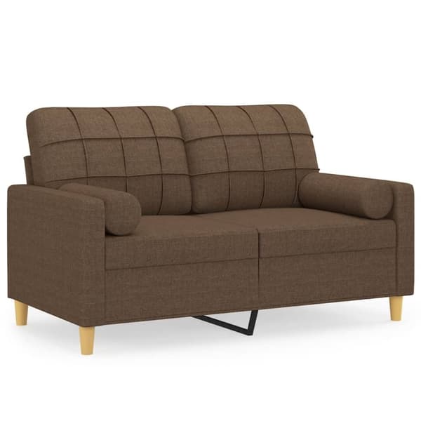 vidaXL 2-personers sofa med pyntepuder 120 cm stof brun