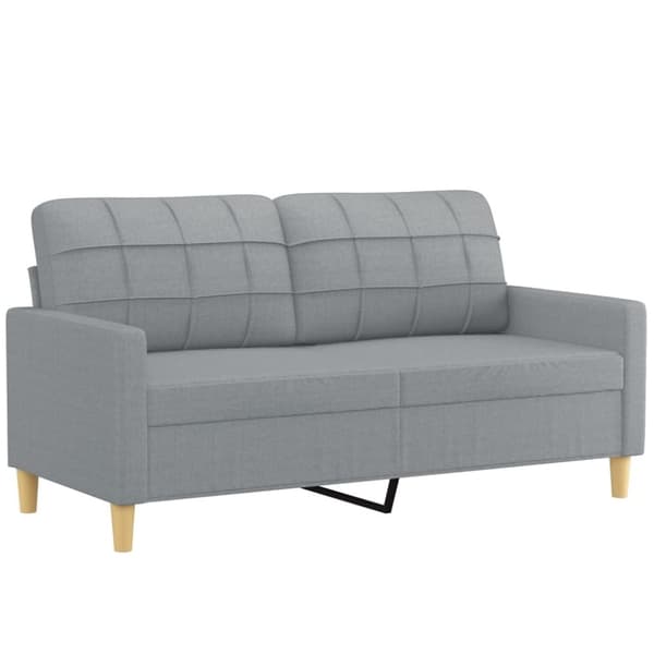 vidaXL 2-personers sofa med pyntepuder 140 cm stof lysegrå