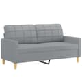 Miniatyrbillede 3 af 8: vidaXL 2-personers sofa med pyntepuder 140 cm stof lysegrå