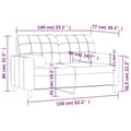 Miniatyrbillede 7 af 8: vidaXL 2-personers sofa med pyntepuder 140 cm stof lysegrå
