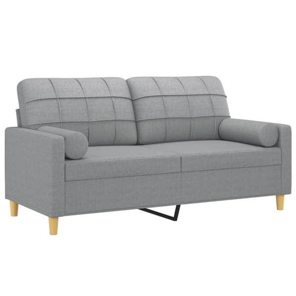 vidaXL 2-personers sofa med pyntepuder 140 cm stof lysegrå