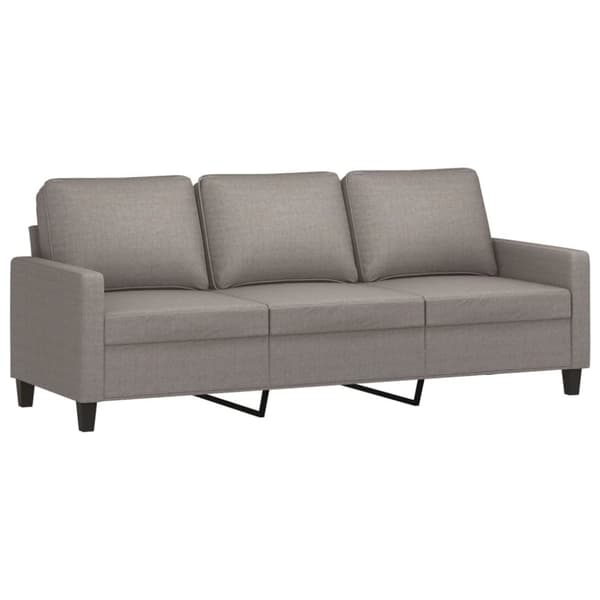 vidaXL 3-sitssoffa med fotpall taupe 180 cm tyg