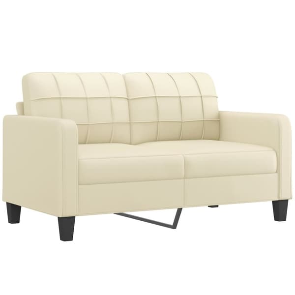 vidaXL sofasæt 3 dele med puder kunstlæder cremefarvet