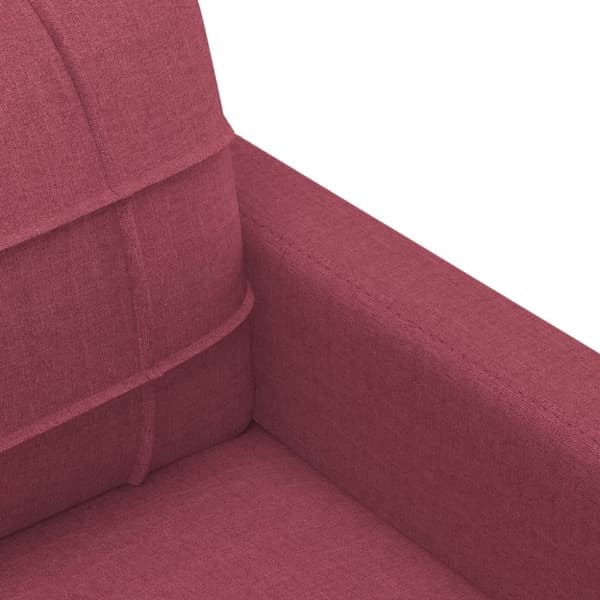 vidaXL sofasæt 3 dele med puder stof vinrød
