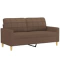 Miniatyrbillede 4 af 8: vidaXL 2-personers sofa med pyntepuder 140 cm stof brun