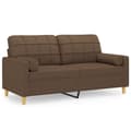 Miniatyrbillede 2 af 8: vidaXL 2-personers sofa med pyntepuder 140 cm stof brun