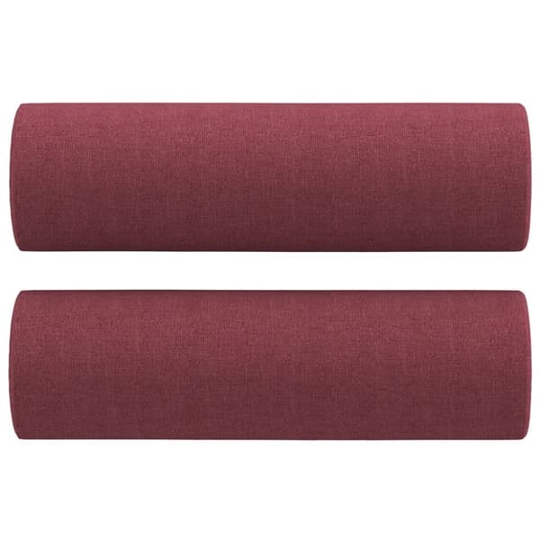 vidaXL 3-sitssoffa med prydnadskuddar vinröd 180 cm Tyg