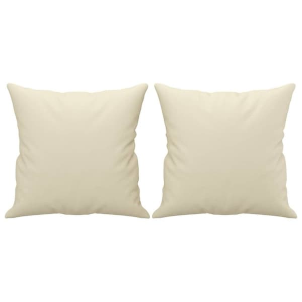 vidaXL 2-sits soffa med prydnadskuddar gräddvit 120 cm konstläder