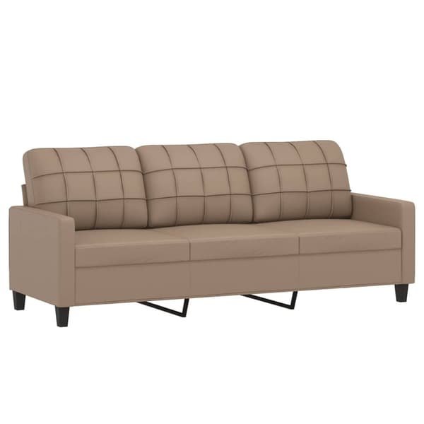 vidaXL sofasæt 3 dele med puder kunstlæder cappuccinofarvet