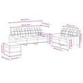Miniatyrbillede 10 af 10: vidaXL sofasæt 3 dele med puder stof sort