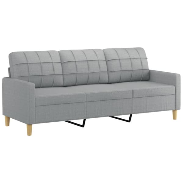 vidaXL sofasæt 3 dele med puder stof lysegrå