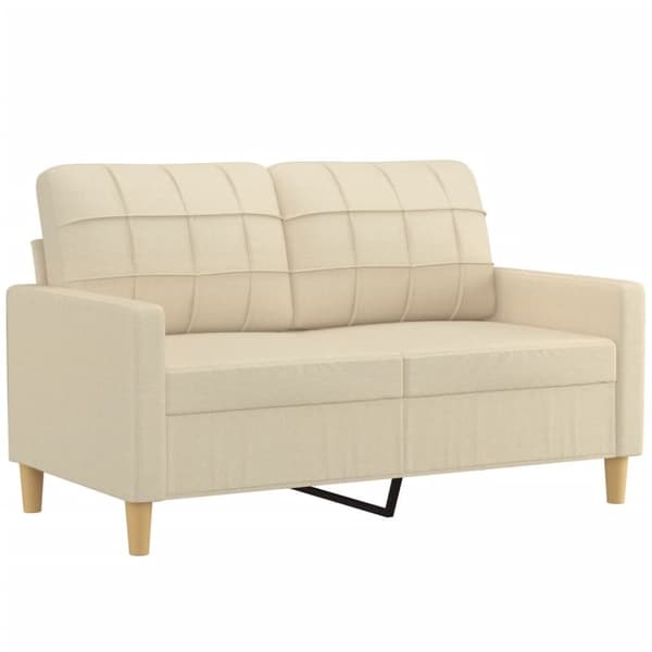 vidaXL sofasæt 3 dele med puder stof cremefarvet