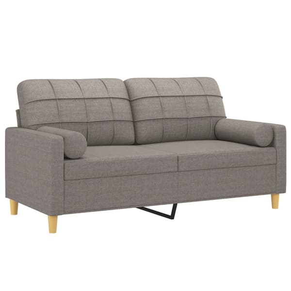 vidaXL 2-personers sofa med pyntepuder 140 cm stof gråbrun