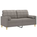 Miniatyrbillede 3 af 8: vidaXL 2-personers sofa med pyntepuder 140 cm stof gråbrun
