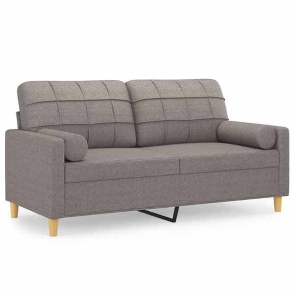 vidaXL 2-personers sofa med pyntepuder 140 cm stof gråbrun
