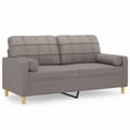 Miniatyrbillede 2 af 8: vidaXL 2-personers sofa med pyntepuder 140 cm stof gråbrun