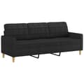 Miniatyrbillede 3 af 8: vidaXL 3-personers sofa med pyntepuder 180 cm stof sort