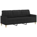 Miniatyrbillede 4 af 8: vidaXL sofasæt 2 dele med puder stof sort