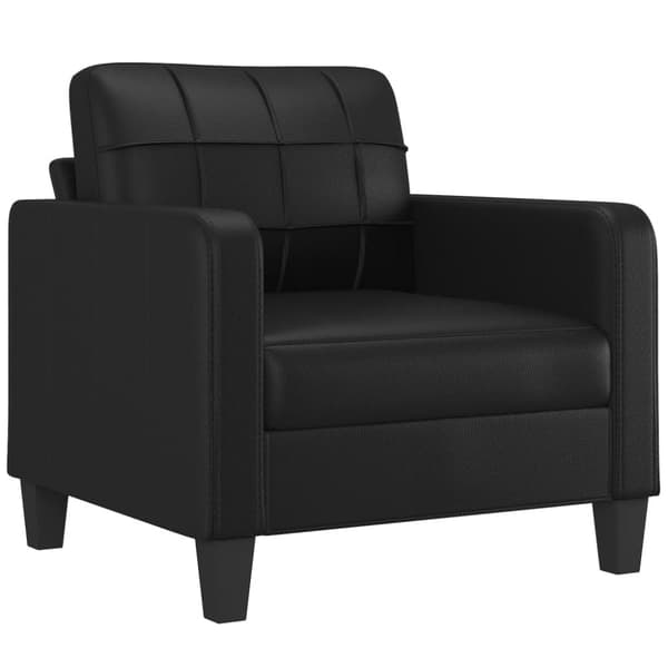 vidaXL sofasæt 4 dele med puder kunstlæder sort