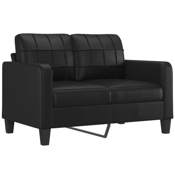 vidaXL sofasæt 4 dele med puder kunstlæder sort