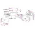 Miniatyrbillede 10 af 10: vidaXL sofasæt 3 dele med puder stof vinrød