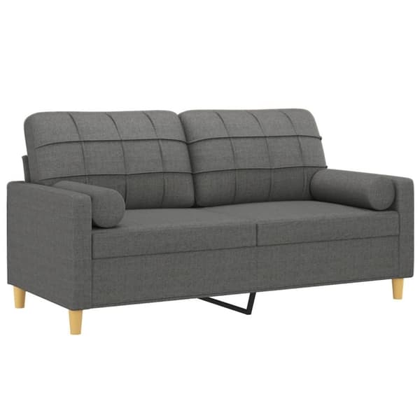 vidaXL 2-personers sofa med pyntepuder 140 cm stof mørkegrå