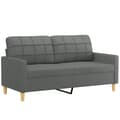 Miniatyrbillede 4 af 8: vidaXL 2-personers sofa med pyntepuder 140 cm stof mørkegrå