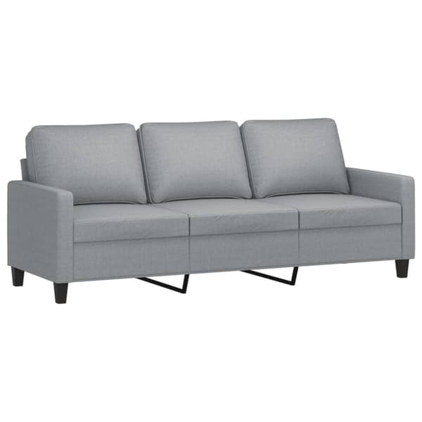 vidaXL 3-personers sofa med fodskammel 180 cm stof Lysegrå