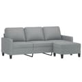 Miniatyrbillede 2 af 7: vidaXL 3-personers sofa med fodskammel 180 cm stof Lysegrå