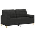 Miniatyrbillede 3 af 8: vidaXL 2-personers sofa med pyntepuder 140 cm stof sort