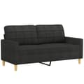 Miniatyrbillede 4 af 8: vidaXL 2-personers sofa med pyntepuder 140 cm stof sort