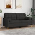 Miniatyrbillede 1 af 8: vidaXL 2-personers sofa med pyntepuder 140 cm stof sort