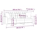 Miniatyrbillede 8 af 8: vidaXL 3-personers sofa med pyntepuder 180 cm kunstlæder cremefarvet