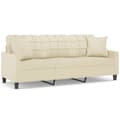 Miniatyrbillede 2 af 8: vidaXL 3-personers sofa med pyntepuder 180 cm kunstlæder cremefarvet