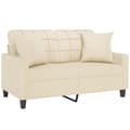 Miniatyrbillede 3 af 8: vidaXL 2-personers sofa med pyntepuder 120 cm kunstlæder cremefarvet