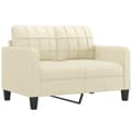 Miniatyrbillede 4 af 8: vidaXL 2-personers sofa med pyntepuder 120 cm kunstlæder cremefarvet